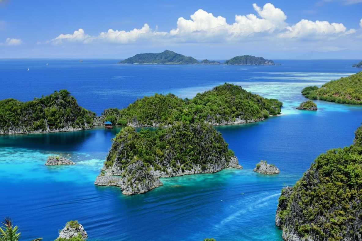 Panduan Lengkap Wisata ke Raja Ampat, Gugusan batu batu di bibir pantai